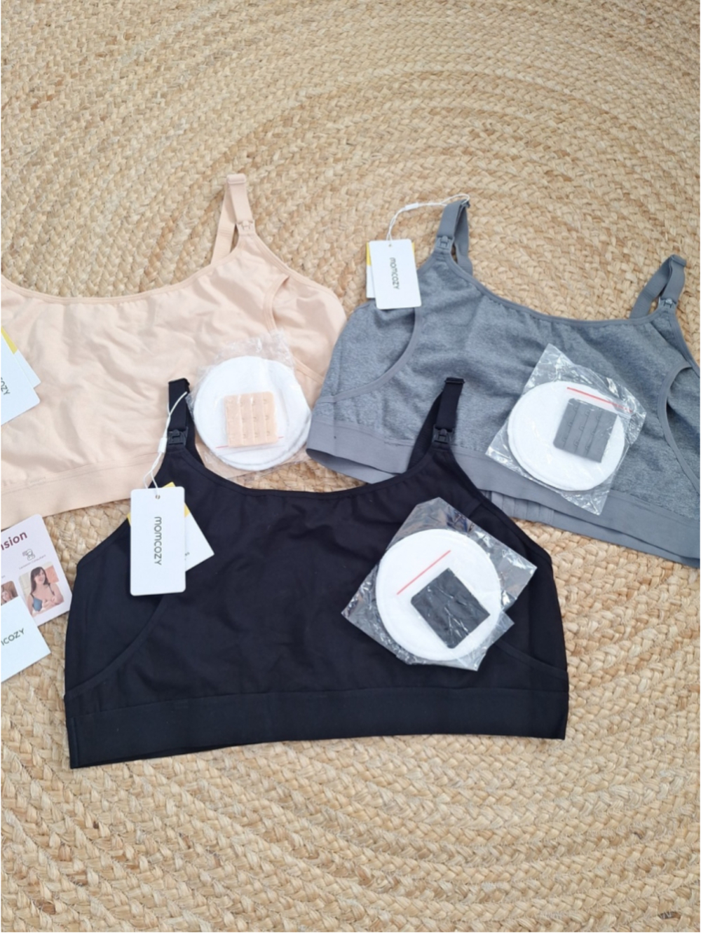 3 X Momcozy The Original Basic Nursing Pumping Bra Size 2XL Soft Wireless Pads